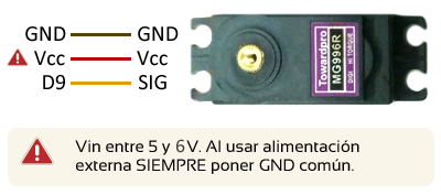 arduino servo montaje - Electrogeek