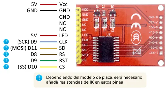 arduino-tft-st7735-esquema