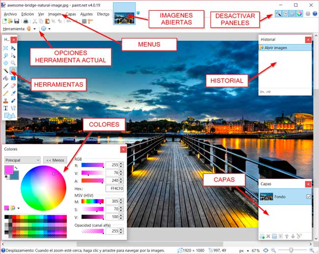 un editor de imágenes gratuito e intuitivo