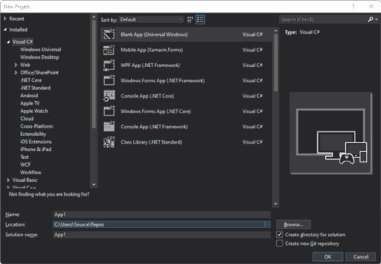 visual-studio-classic-create-project-classic